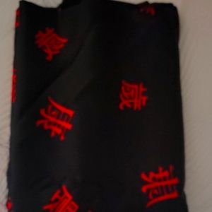 Black and Red Chinese Patterned Fabric